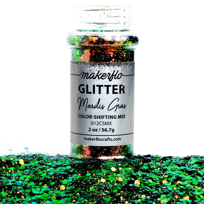 MakerFlo Crafts Mardis Gras - Chunky Mix Glitter 2oz