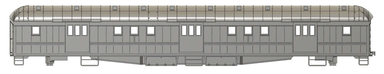 Bethlehem Car Works 4176-1766 HO Scale Union Pacific Horse-Baggage Automobile Car Kit Side View