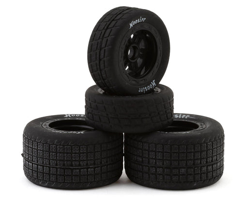1RC 5530 Front & Rear Pre-Mounted 1/18 Midget Soft Hoosier Tires on Black Wheels (Set of 4)