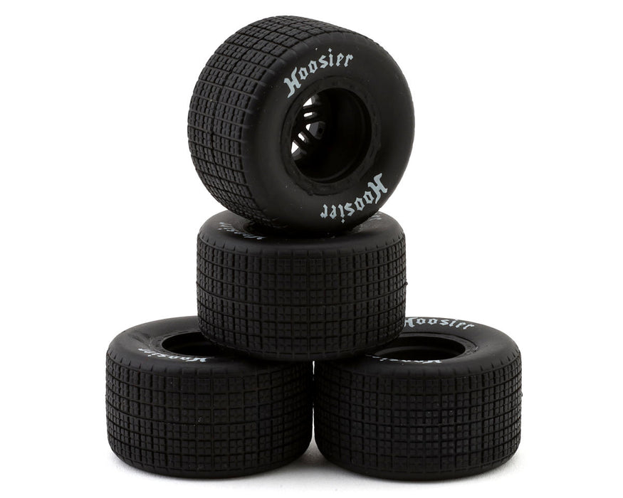 1RC 5541 Front & Rear Pre-Mounted 1/18 Late Model Soft Hoosier Tires on Black Wheels (Set of 4)
