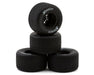 1RC 5541 Front & Rear Pre-Mounted 1/18 Late Model Soft Hoosier Tires on Black Wheels (Set of 4)