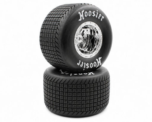 1RC 5605 1/7 Sprint Car Pre-Mounted Standard Rear Tires on Chrome Wheels (2 Pack)