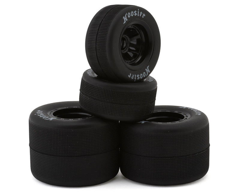1RC Front & Rear 1/18 Asphalt Sprint Car Tires on Black Wheels (Set of 4)