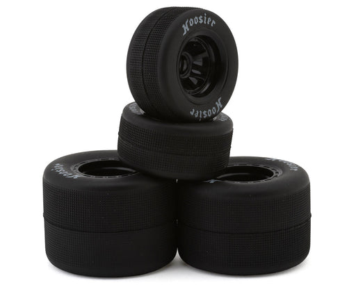 1RC Front & Rear 1/18 Asphalt Sprint Car Tires on Black Wheels (Set of 4)