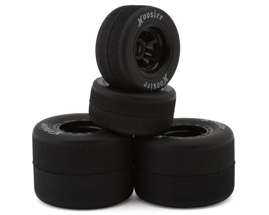 1RC Front & Rear 1/18 Asphalt Sprint Car Tires on Black Wheels (Set of 4)