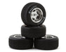 1RC Front & Rear 1/24 Asphalt Late Model Pre-Mounted Tires on Chrome Wheels (Set of 4)