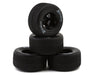 1RC Front & Rear Pre-Mounted 1/18 Asphalt Late Model Hoosier Tires on Black Wheels (Set of 4)