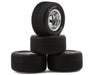1RC Front & Rear Pre-Mounted 1/18 Asphalt Late Model Hoosier Tires on Chrome Wheels (Set of 4)