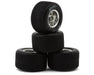 1RC Front & Rear Pre-Mounted 1/18 Asphalt Modified Hoosier Tires on Chrome Wheels (Set of 4)