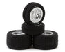 1RC Front & Rear Pre-Mounted 1/18 Midget Hoosier Tires on Chrome Wheels (Set of 4)