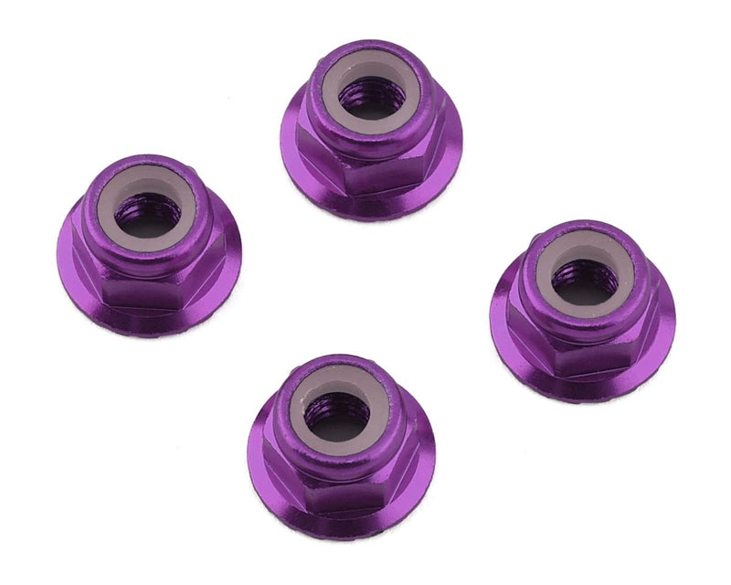 1UP 80522 Purple M4 Flanged and Serrated Aluminum Locknuts 4 Pack