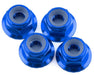 1UP Racing 80592 Blue M4 Flanged and Serrated Aluminum Locknuts 4 Pack