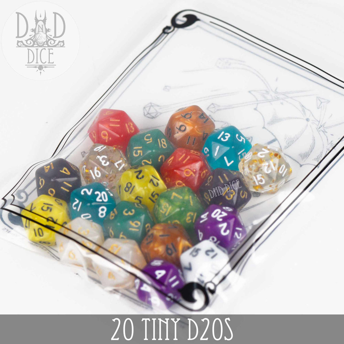 DND DICE 20 Tiny D20s — White Rose Hobbies