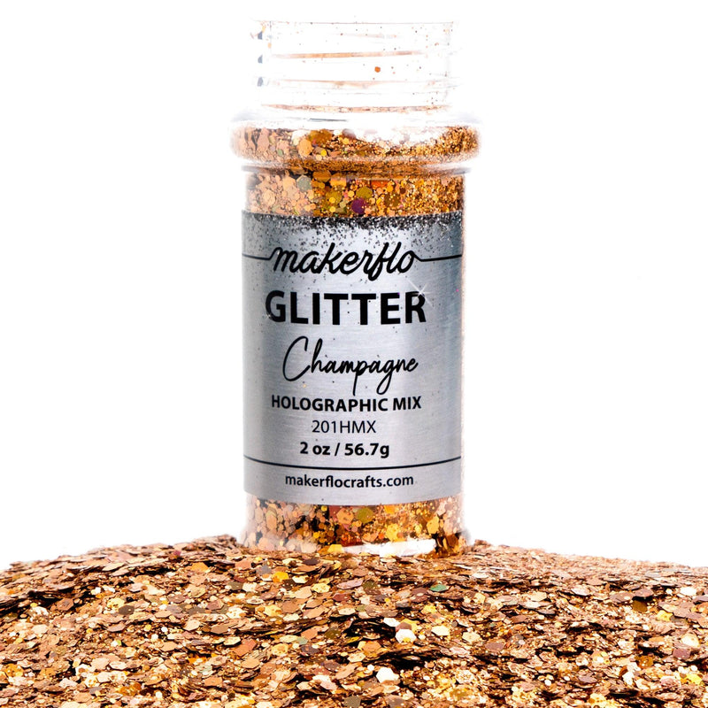MakerFlo Crafts Champagne - Chunky Mix Glitter 2oz