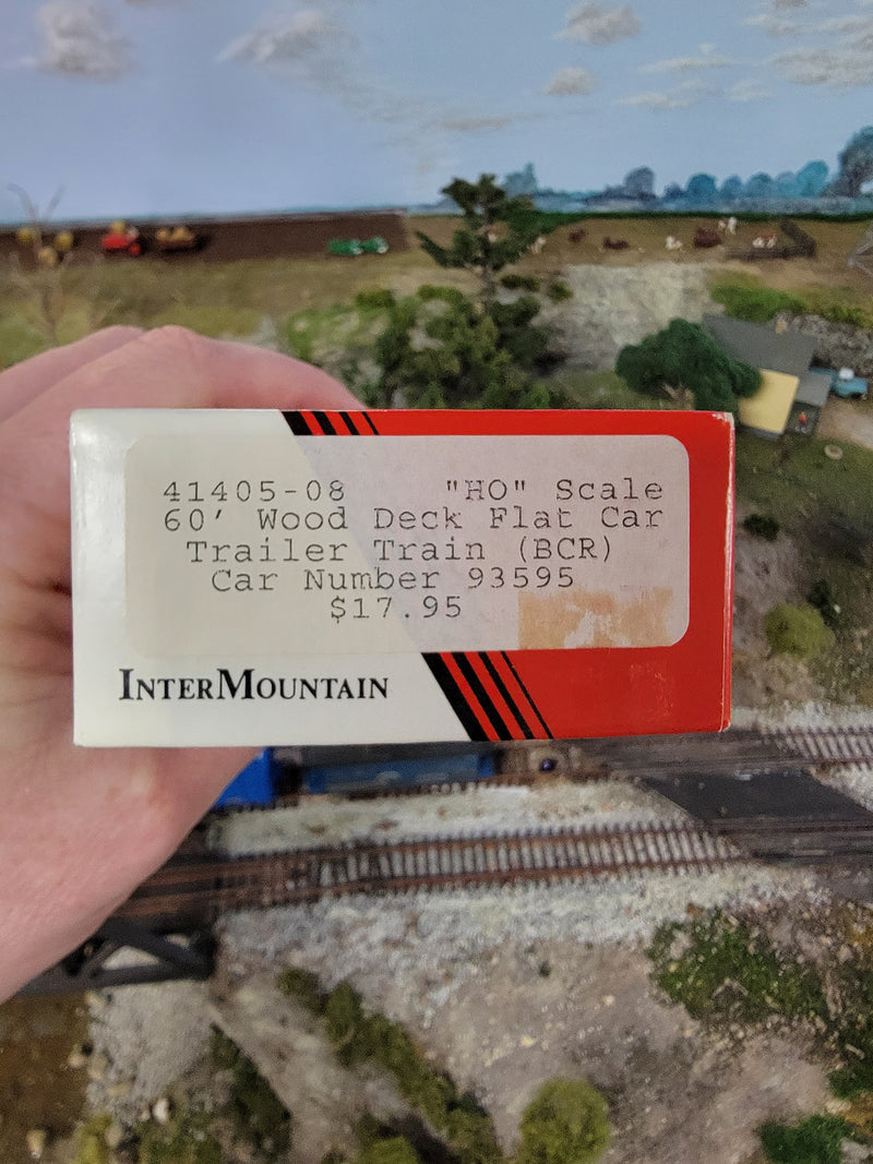 InterMountain 41405-08 HO Scale 60' Wood Deck Flatcar Kit OTTX 93595 - NOS