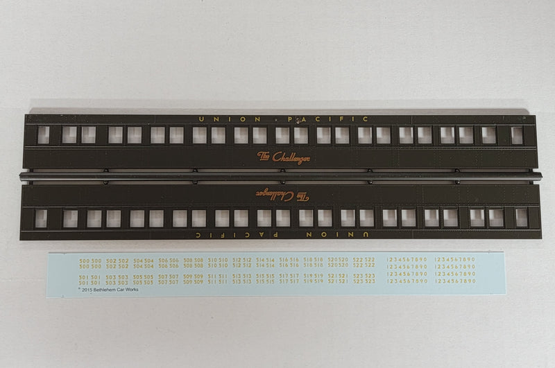 Branchline Trains 51127 HO Scale 80' Paired Window Coach Sides UP with Decals (1 Set)