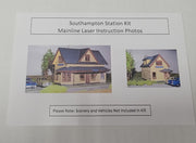 Mainline Laser S-100 HO Scale Southampton Station Laser Cut Wood Kit Finished Photo