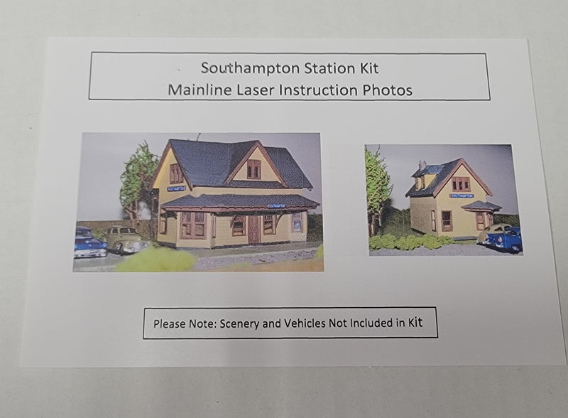 Mainline Laser S-100 HO Scale Southampton Station Laser Cut Wood Kit Finished Photo