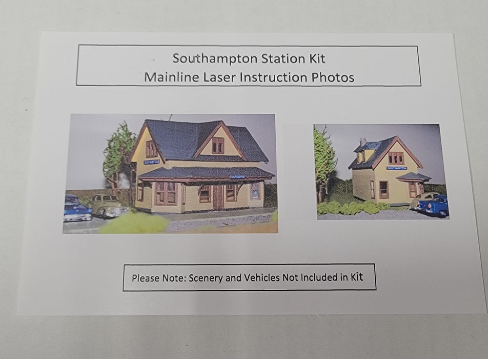 Mainline Laser S-100 HO Scale Southampton Station Laser Cut Wood Kit Finished Photo
