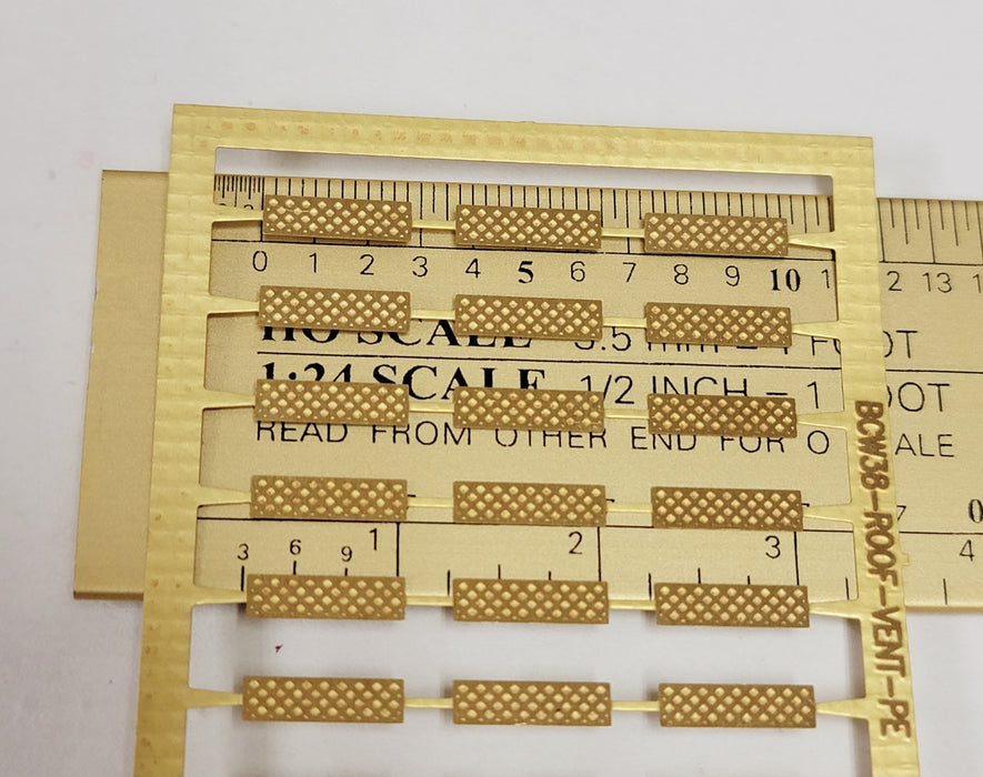Bethlehem Car Works 38 HO Scale Brass Roof Vents (24)