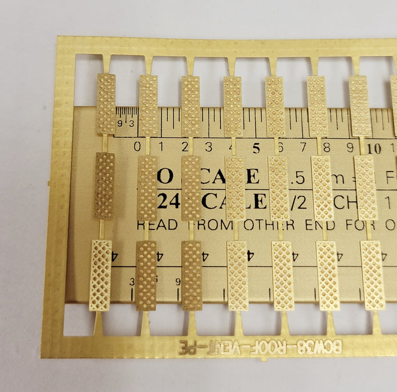 Bethlehem Car Works 38 HO Scale Brass Roof Vents (24)