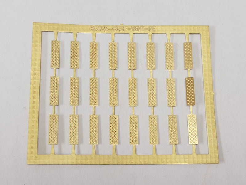 Bethlehem Car Works 38 HO Scale Brass Roof Vents (24)