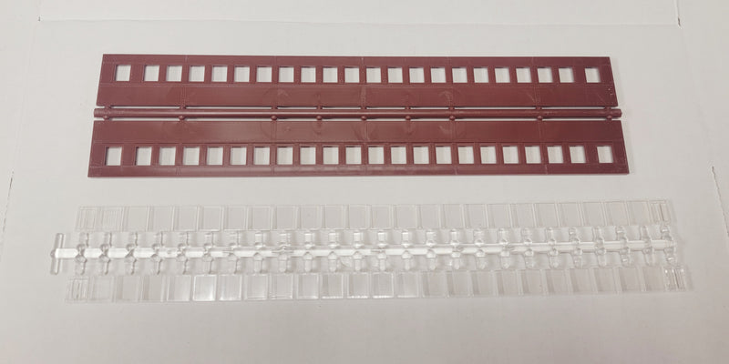 Branchline Trains 151001 HO Scale 80' Single Window Coach Car Sides - Oxide