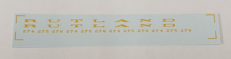 Bethlehem Car Works 200 HO Scale Rutland 274-276 RPO Dulux Gold Decals