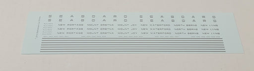 Bethlehem Car Works 316sd HO Scale Silver Seaboard Pullman Sleeper Decals