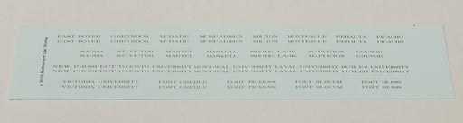 Bethlehem Car Works 524 HO Scale Names for B&M Pullmans - Bronze Gold Decals