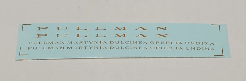Bethlehem Car Works KitBits 417d HO Scale Pullman Parlor Car Decals - Bronze Gold