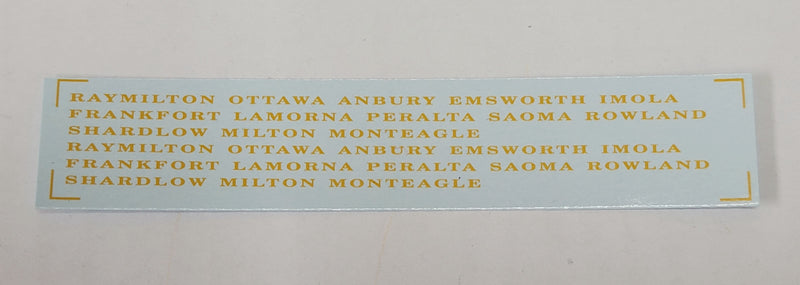 Bethlehem Car Works KitBits 585d HO Scale Pullman 12-1 Decals - Dulux Gold