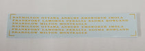 Bethlehem Car Works KitBits 585d HO Scale Pullman 12-1 Decals - Dulux Gold