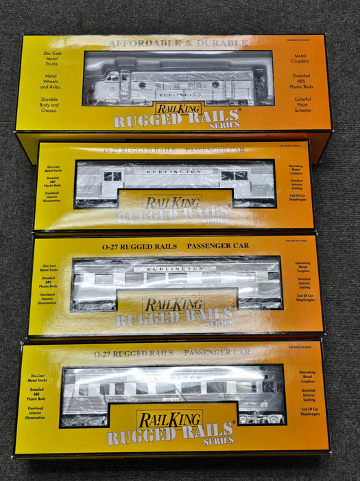 MTH RailKing 30-4196-1 O Gauge Burlington California Zephyr Set with ProtoSound 2.0 (Train Only - USED)
