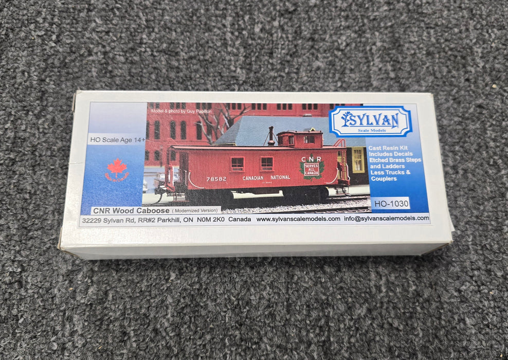 Sylvan Scale Models 1030 HO Scale CN Wood Caboose Resin Kit - NOS