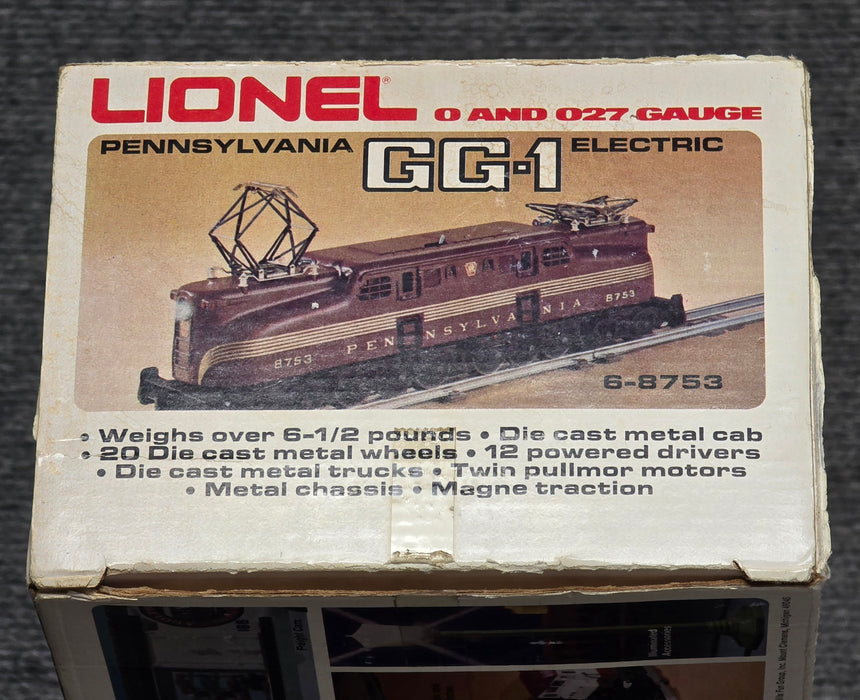 Lionel 6-8753 O Gauge GG1 Electric Locomotive Pennsylvania Railroad Tuscan Red 5 Stripe - USED