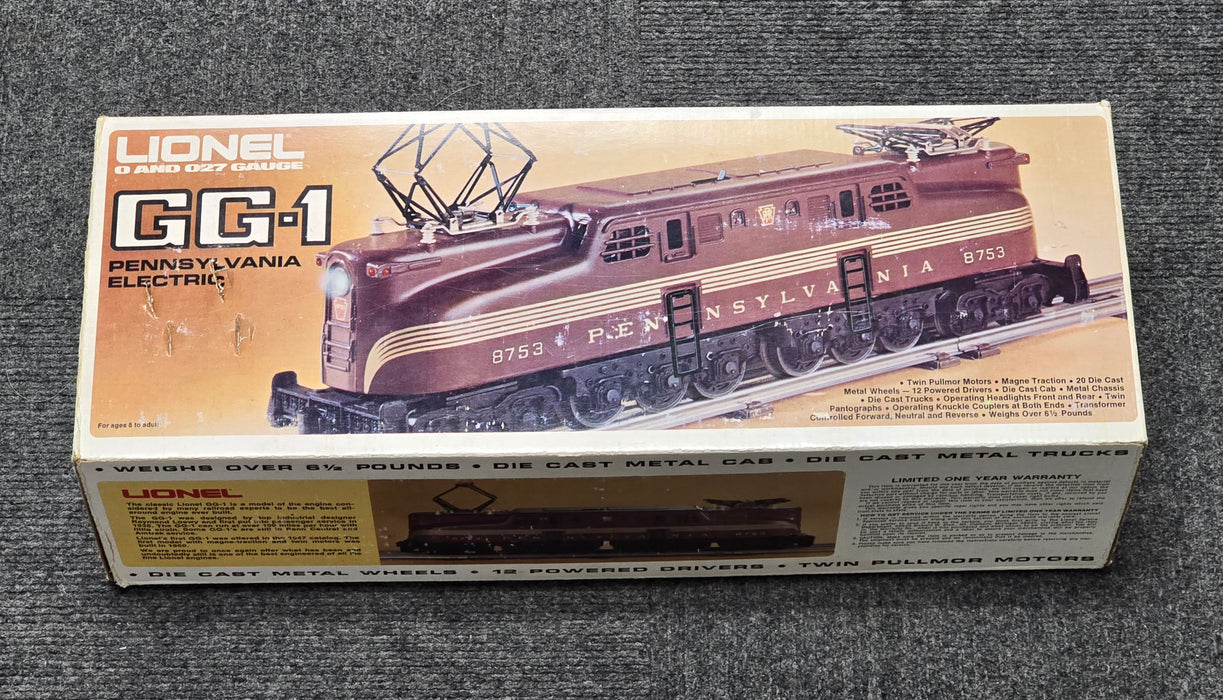 Lionel 6-8753 O Gauge GG1 Electric Locomotive Pennsylvania Railroad Tuscan Red 5 Stripe - USED