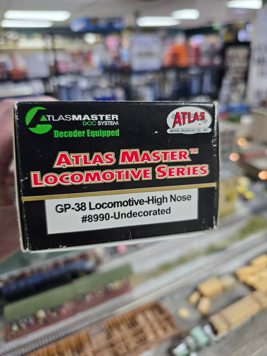 Atlas 8990 HO Scale EMD GP38 High Nose Undecorated with DCC - NOS