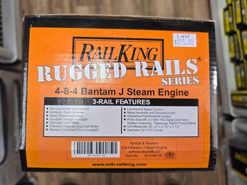 MTH RailKing 30-4184-1E O Gauge 4-8-4 Class J Steam Locomotive Norfolk & Western 612 with PS2 (Like New USED)