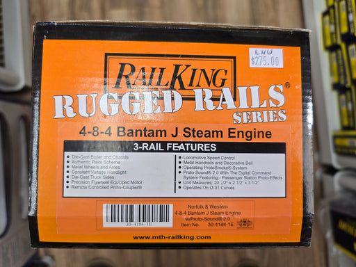 MTH RailKing 30-4184-1E O Gauge 4-8-4 Class J Steam Locomotive Norfolk & Western 612 with PS2 (Like New USED)