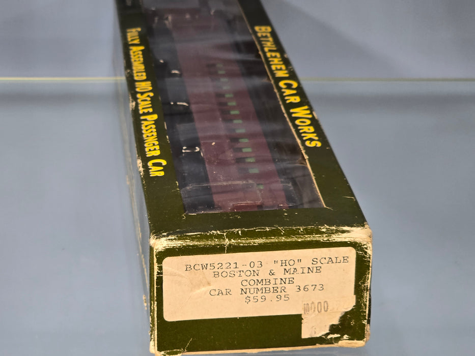 Bethlehem Car Works 5221-03 HO Scale Suburban Steel Combine Boston & Maine 3673