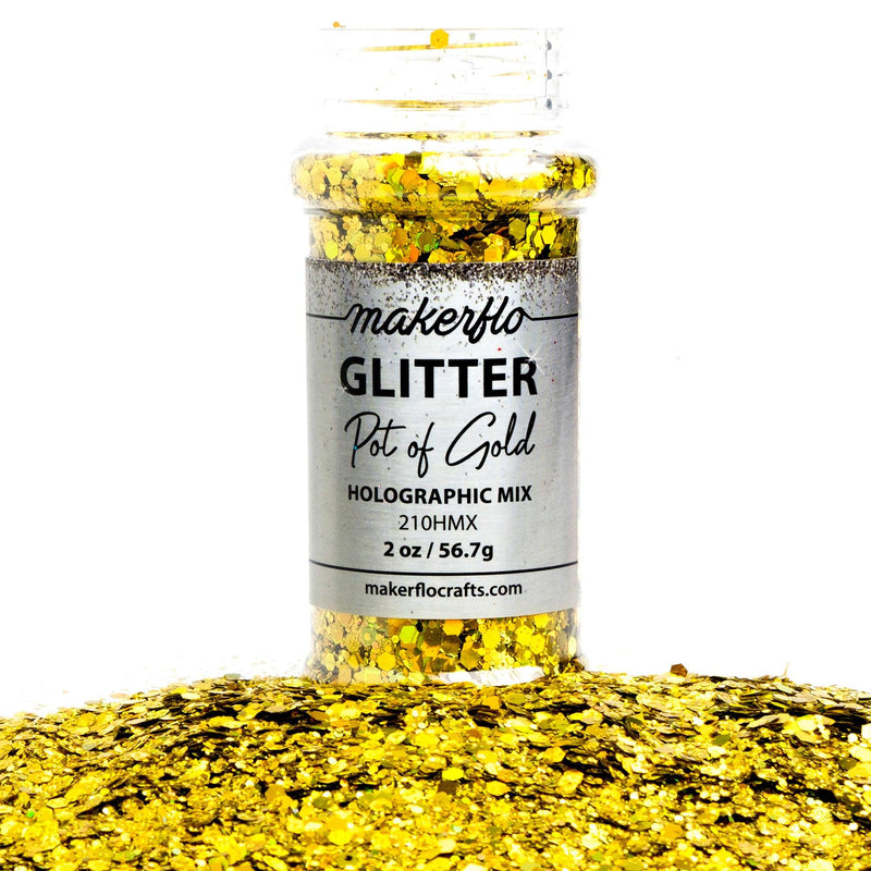 MakerFlo Crafts Pot of Gold - Chunky Mix Glitter 2oz
