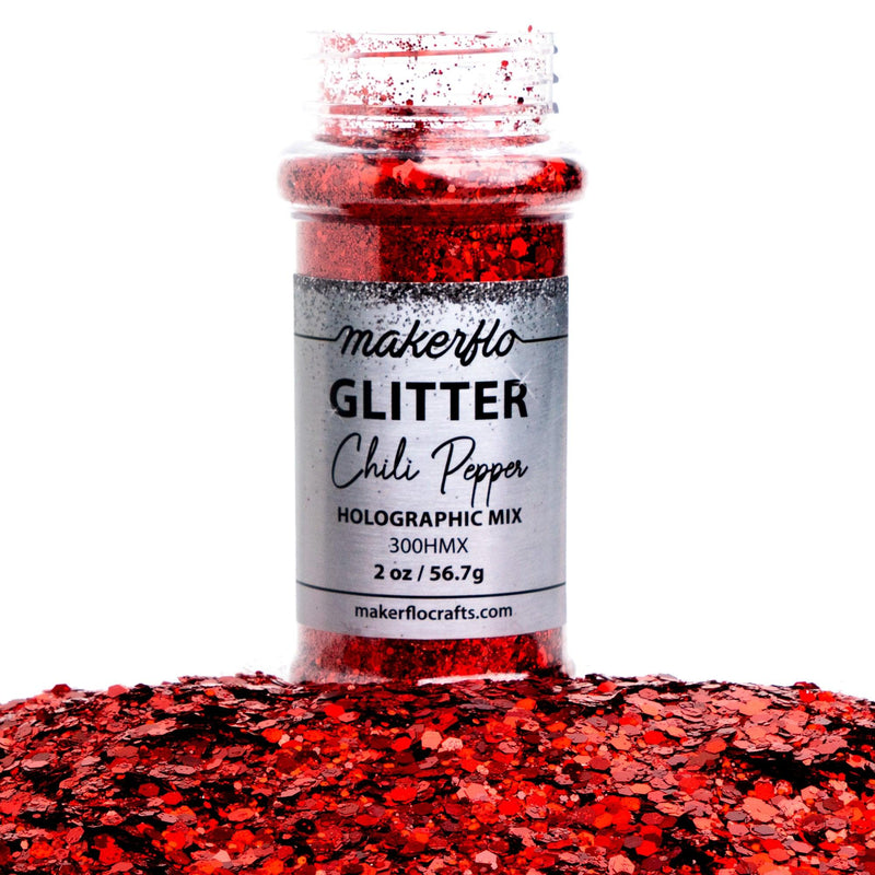 MakerFlo Crafts Chili Pepper - Chunky Mix Glitter 2oz