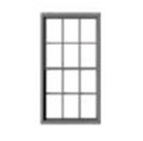 Tichy Train Group 8308 HO Scale 6-6 Double-Hung Masonry Window with Glazing and Shades (12 Pack)