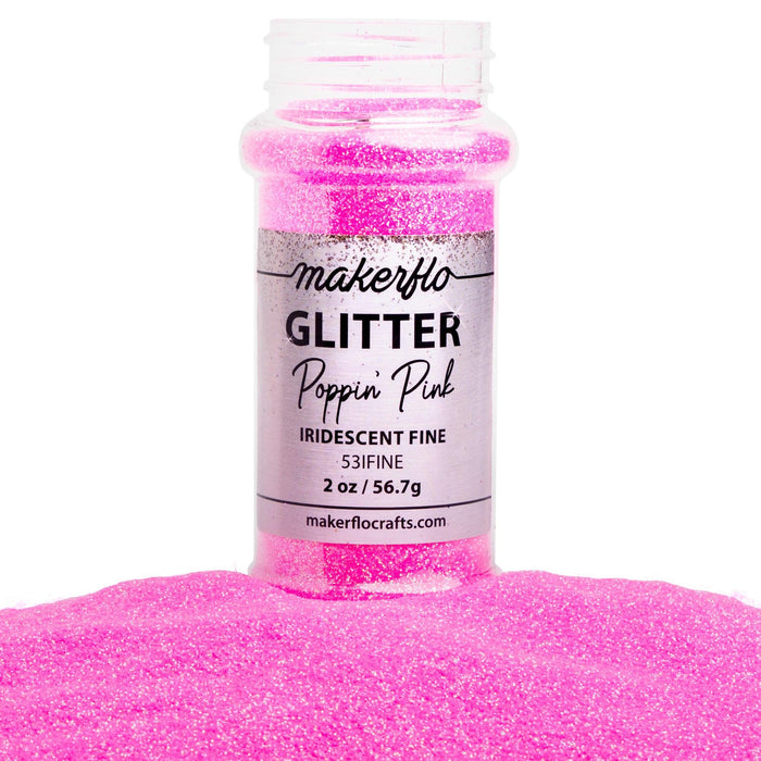 MakerFlo Crafts Poppin' Pink - Fine Glitter 2oz