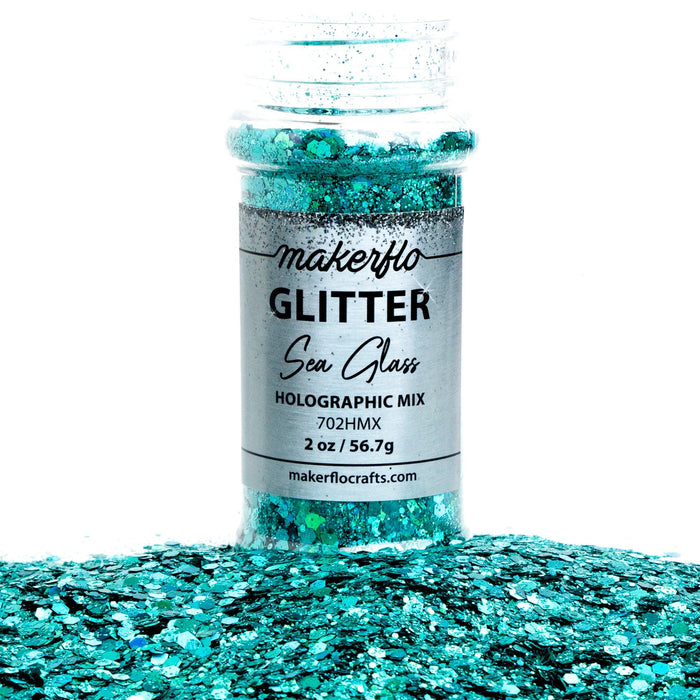 MakerFlo Crafts Sea Glass - Chunky Mix Glitter 2oz