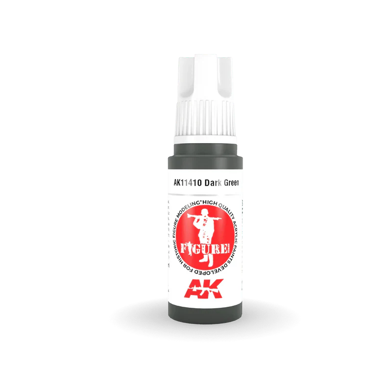 AK Interactive 11410 Figures Series: Dark Green 3G Acrylic Paint 17ml Bottle