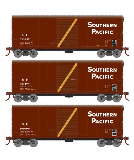 Athearn RTR 69441 HO Scale 40' Modernized Boxcar Southern Pacific SP 3 Pack