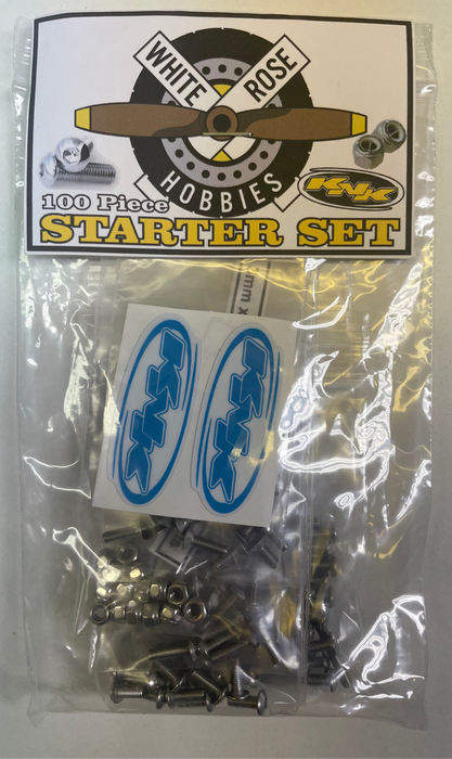 Team KNK White Rose Hobbies Edition 100 Piece Hardware Starter Set
