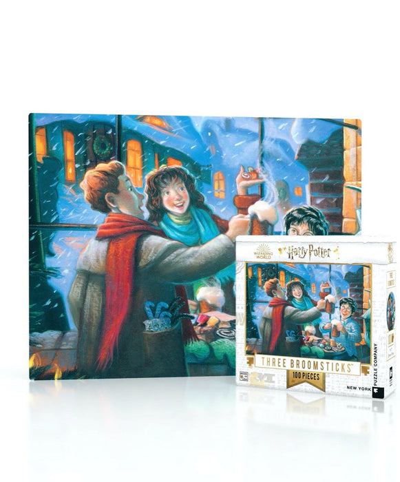 New York Puzzle Company Three Broomsticks Mini, 100 Piece Jigsaw Puzzle